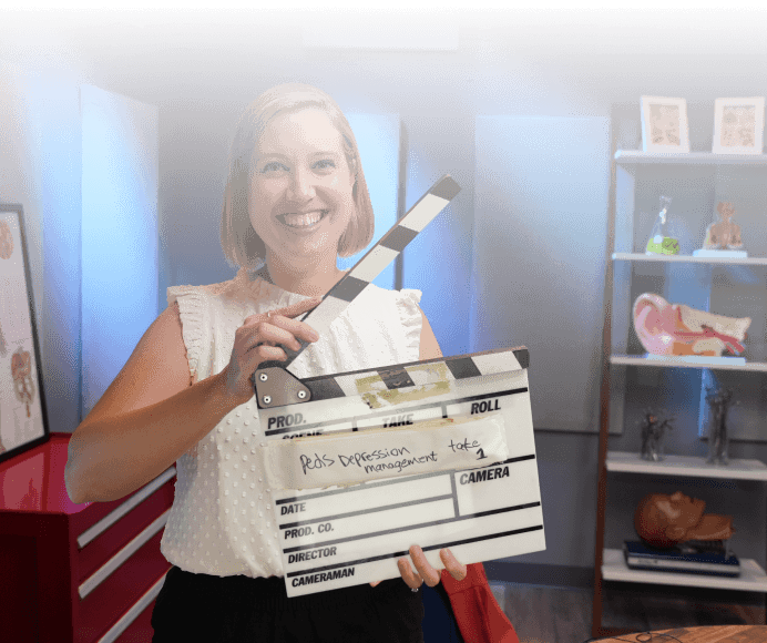 woman with clapper board