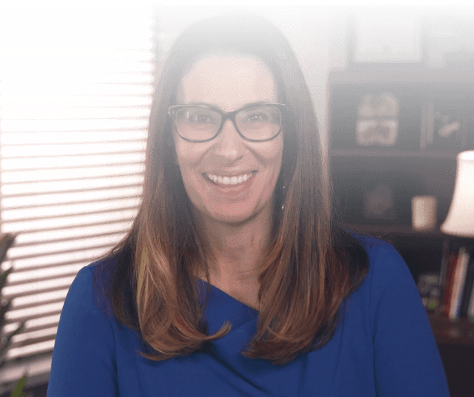 Smiling woman with glasses