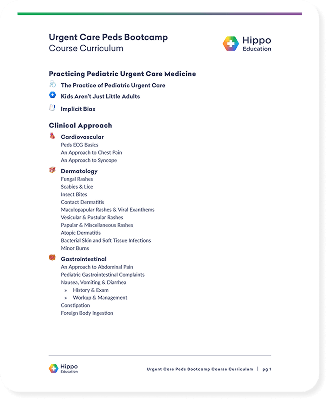 UC Peds Course Curriculum