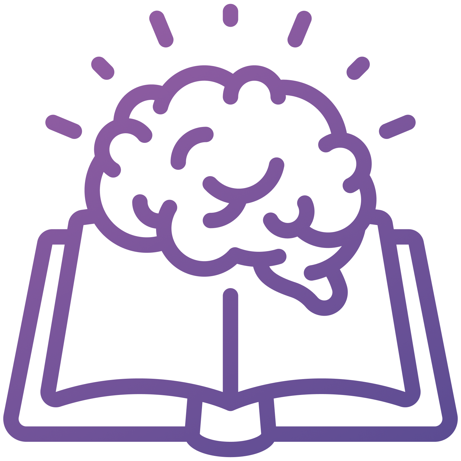 Brain and book icon